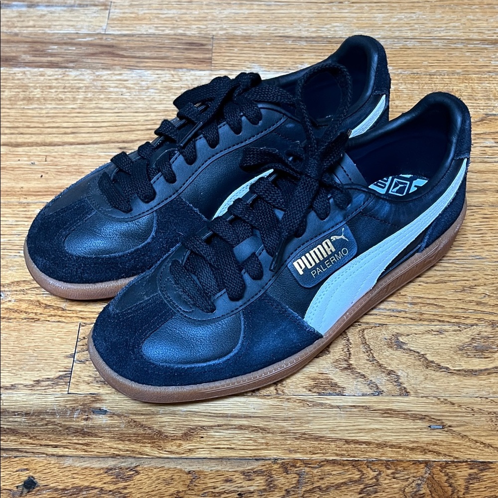 Puma Palermo Black and White Sneakers